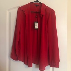 Adrianna Papell Long Sleeve Blouse NWT